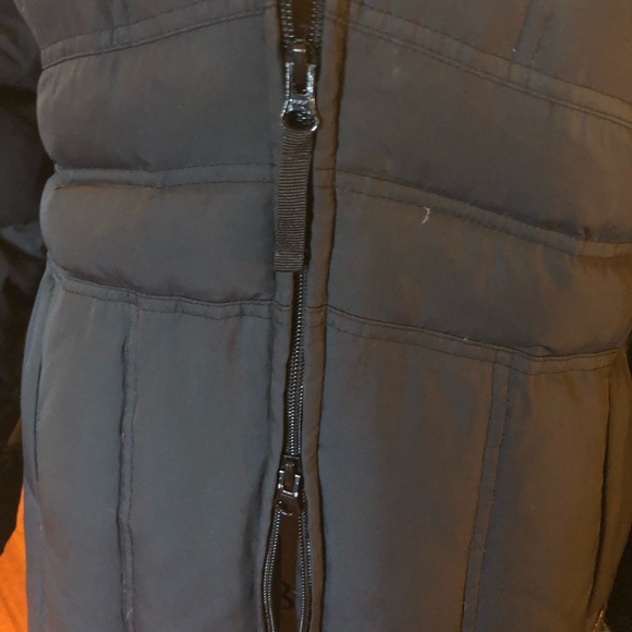 Athleta Down Puffer Parka Jacket dual zipper Coat with hood & embroidered detail - Picture 5 of 12